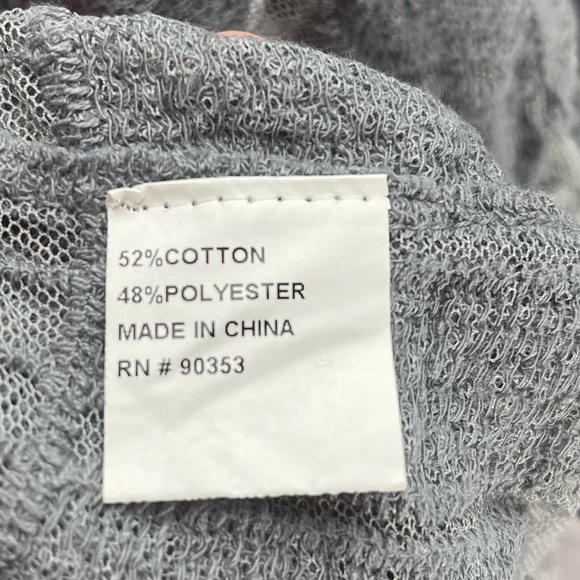 Rebellion again size large grey kimono duster embroidered soft mesh - Picture 5 of 6